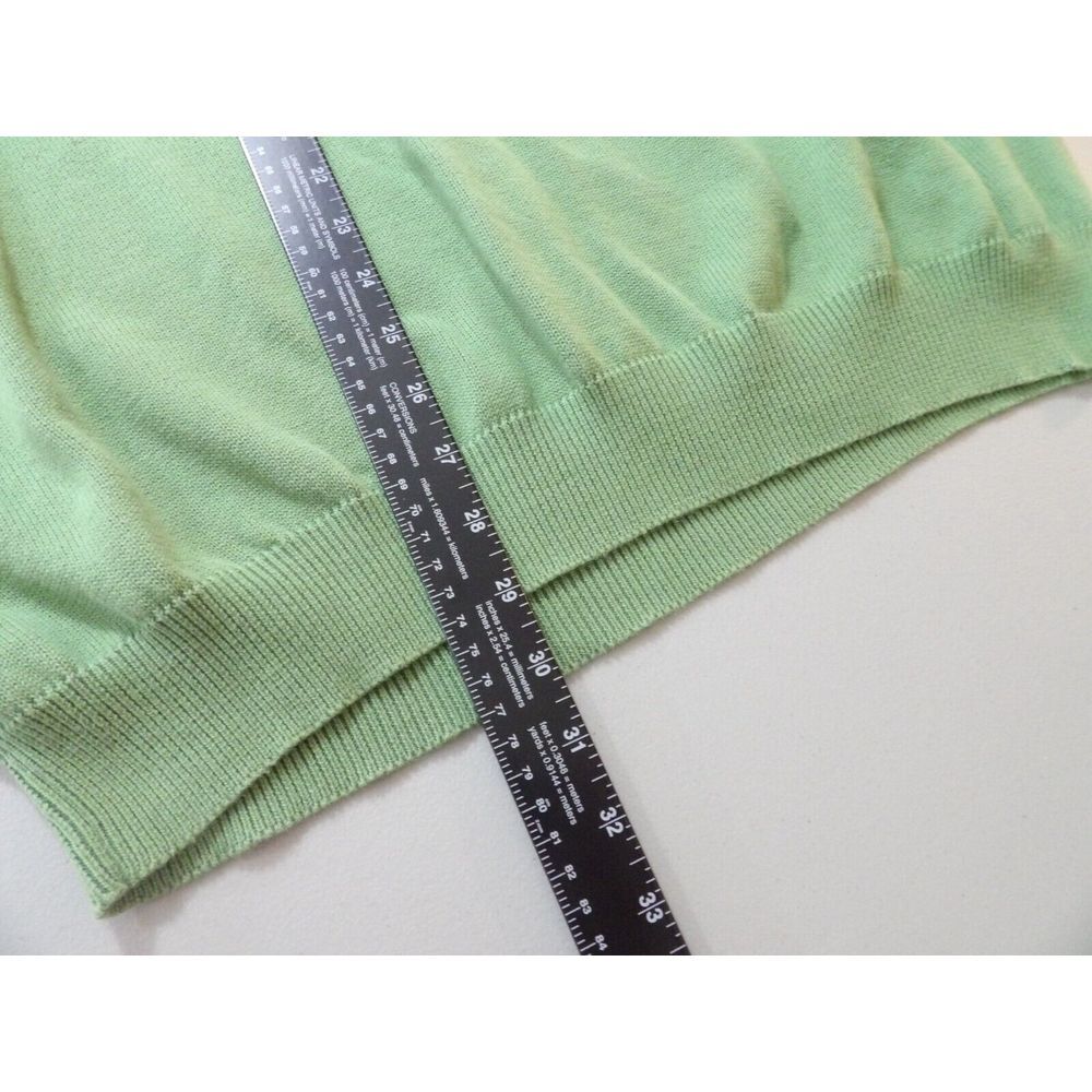 Vintage 346 Brooks Brothers‎ Green V Neck Cotton Long Sleeve Sweater Size L - Picture 6 of 6